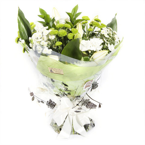 Mixed Hand Tied Bouquet White And Green
