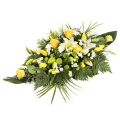 Funeral spray Yellow And White