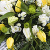 Funeral spray Yellow And White