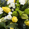 Funeral spray Yellow And White